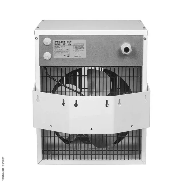 Wall-mounted air heater 15kW three-phase 400V DANIA SSH15 INELCO - Silent industrial heating