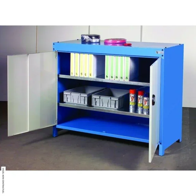 Armoire métallique 2 portes battantes MANUEST 1000x500 mm bleu RAL 5012
