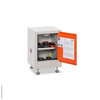 Feuerfester Lithium-Batterie-Lagerschrank FMplus US CEMO - sichere Batterielagerung