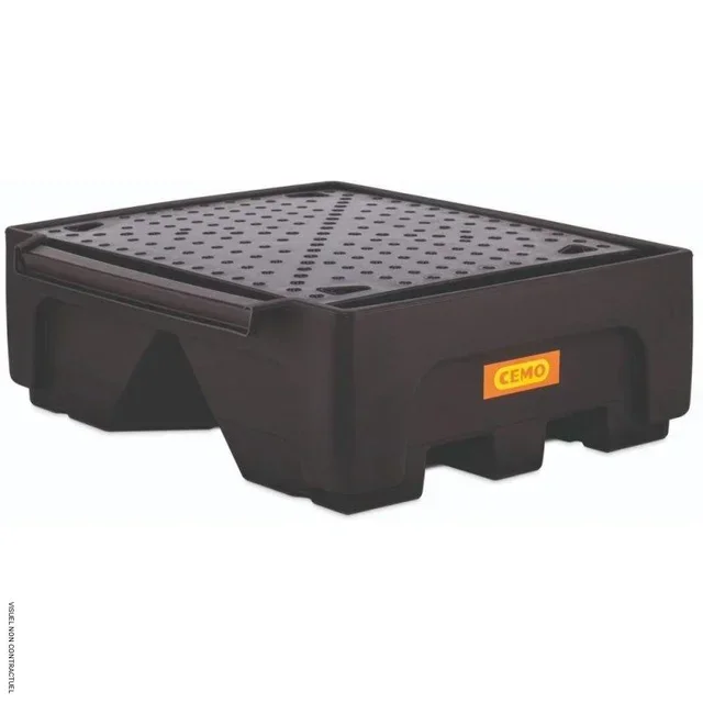 Bac extension CUBI-PE 500/1 avec caillebotis PE CEMO pour stockage produits chimiques