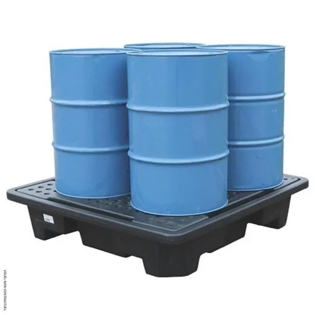 Bac de rétention 4 fûts 250L CEMO DRUM PE pour stockage huiles et gasoil