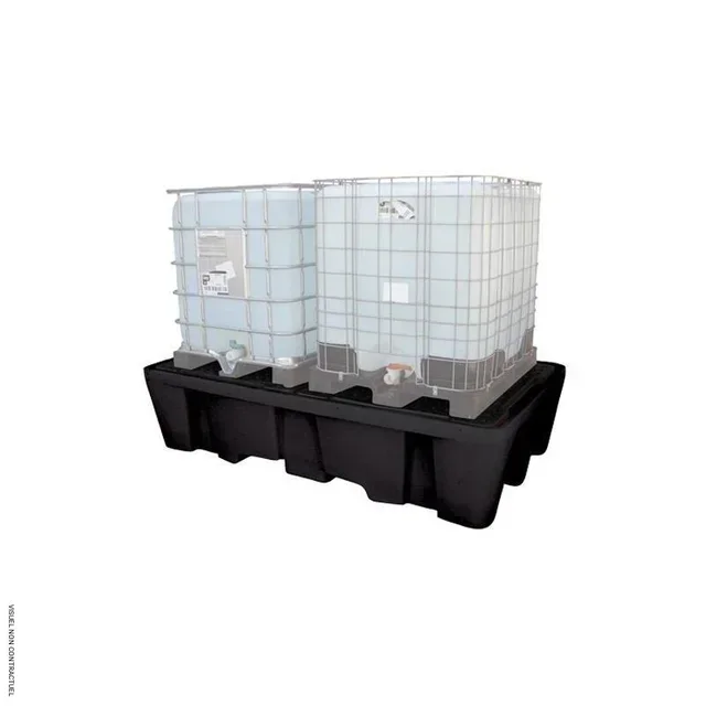 Bac rétention cubitainer CUBI-PE 1200/2 avec caillebotis PE CEMO