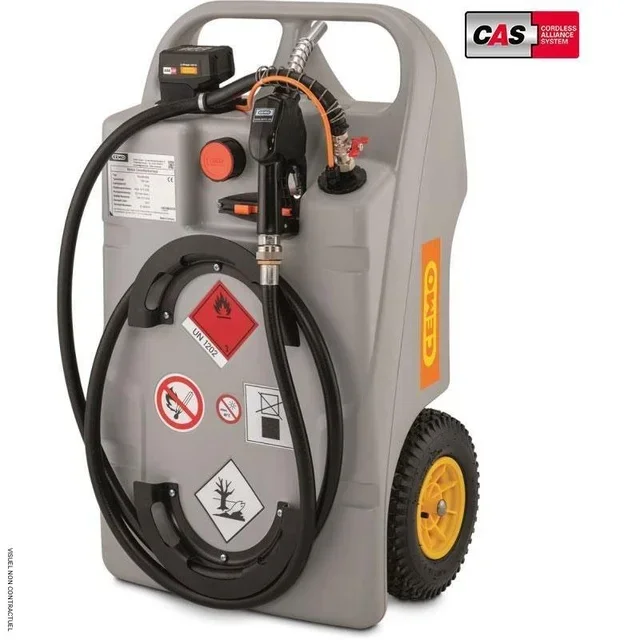 Caddy ravitailleur gasoil 100L Centri SP30 12V ADR CEMO avec pompe centrifuge et batterie Lithium