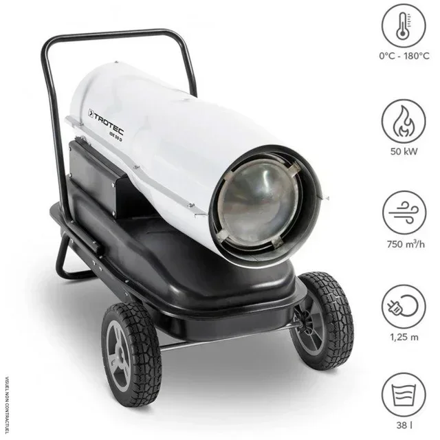 Generatore aria calda a gasolio TROTEC IDE 50 D 49kW professionale cantiere