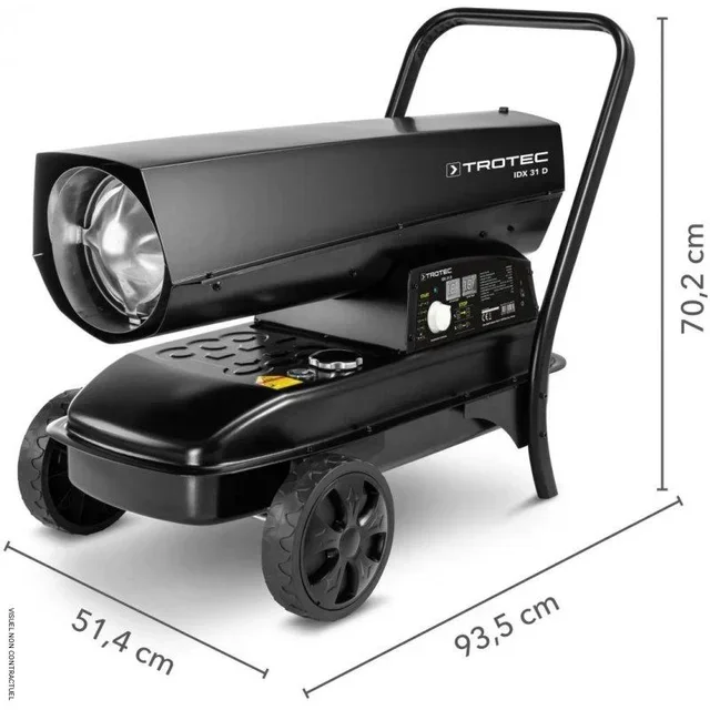 Trotec IDX 31 D 30kW Oil Fired Space Heater - Professional Portable Heating Unit