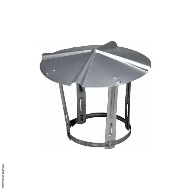 Chapeau couverture tubage inox Ø 180 mm Fioul Gaz SOVELOR