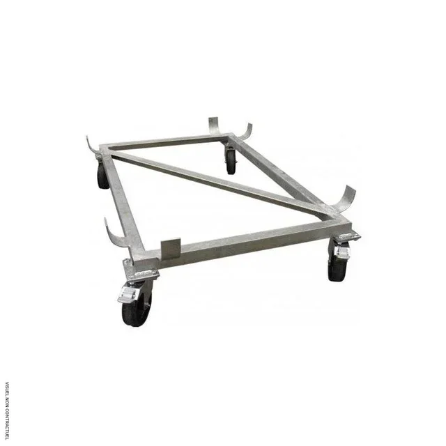 Chariot galvanisé mobile pour bac de rétention 550L CEMO avec roulettes Ø125mm