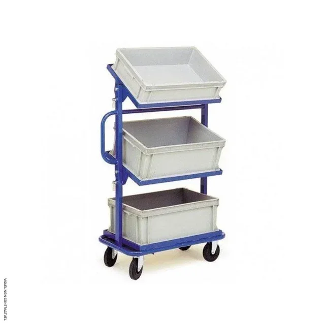 Chariot supports inclinables 15°/30° 200kg MANUEST avec bacs