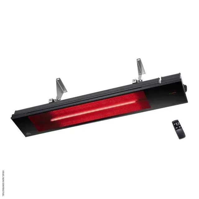 Chauffage infrarouge extérieur 2200W noir vitrocéramique FRICO Relax Glass mural télécommandé