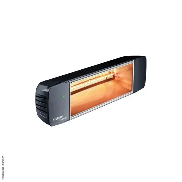Chauffage infrarouge extérieur HELIOSA 77 RADIO 2000W noir - télécommande - résistant pluie IPX5