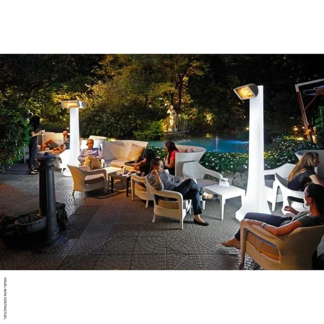 Chauffage infrarouge HELIOSA 66 blanc Amber Light avec pied OBELISK - Star Progetti