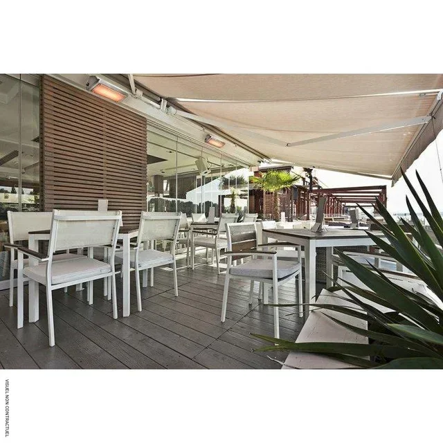 Infrared patio heater HELIOSA 9.1 glass Whitescreen 20-25m² restaurant terrace outdoor heating