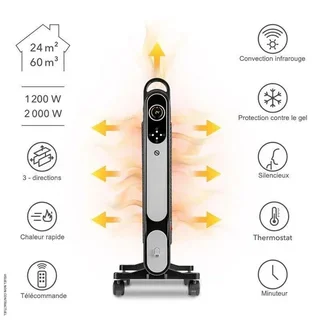 Aquecedor Infravermelho Portátil 2000W TCH 2050 E Trotec - Radiador Elétrico Silencioso com Timer 24h Termostato