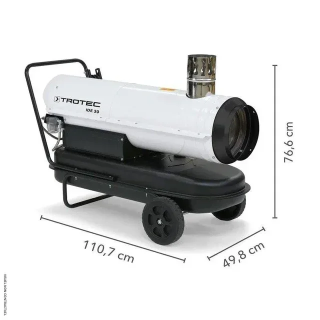 Mobiler Ölgebläseheizer IDE 30 Trotec 30kW auf Wagen für Werkstatt und Baustelle