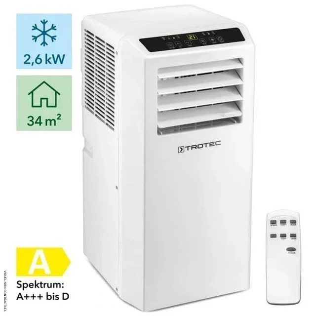 Climatiseur mobile Trotec PAC 2610 S 2,6kW 34m² 3-en-1 refroidissement ventilation déshumidification