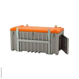 750L Stackable Construction Storage Box CEMO PE - Side Hatch and Lifting Frame