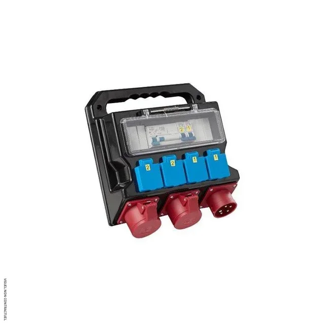 Coffret électrique chantier 4 Schuko 230V CEE 400V HEATCOM IP44