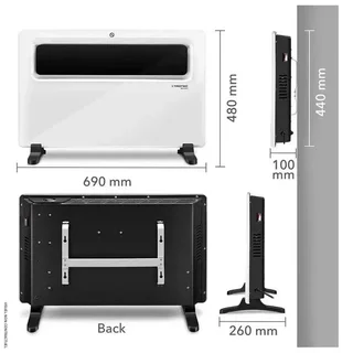 Convector Eléctrico Trotec TCH 1510 E 1500W Blanco – Calefacción Silenciosa Termostato Programable