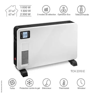 White electric convector heater 2300W Trotec TCH 2310 E with thermostat and remote control
