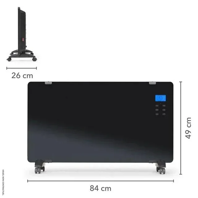 Convecteur électrique design noir verre 2000W TCH 2011 E TROTEC