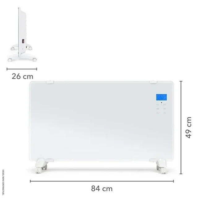 Convecteur électrique design verre blanc 2000W Trotec TCH 2010 E