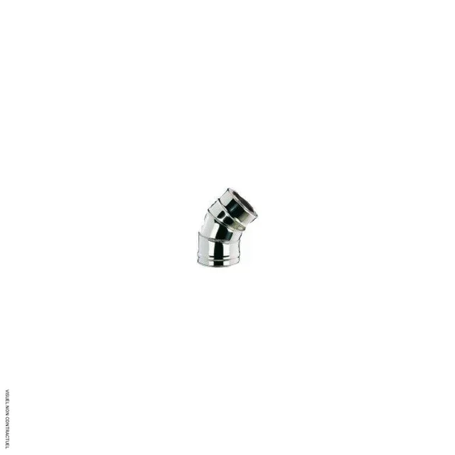 Coude 45° Ø200mm aluminium simple paroi gaz SOVELOR-DANTHERM
