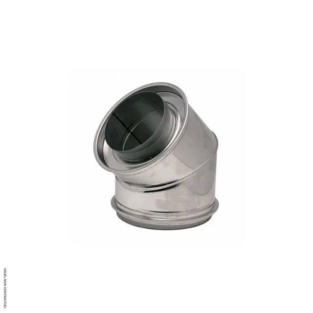 Coude 45° Ø 300 mm double paroi inox SOVELOR fioul gaz
