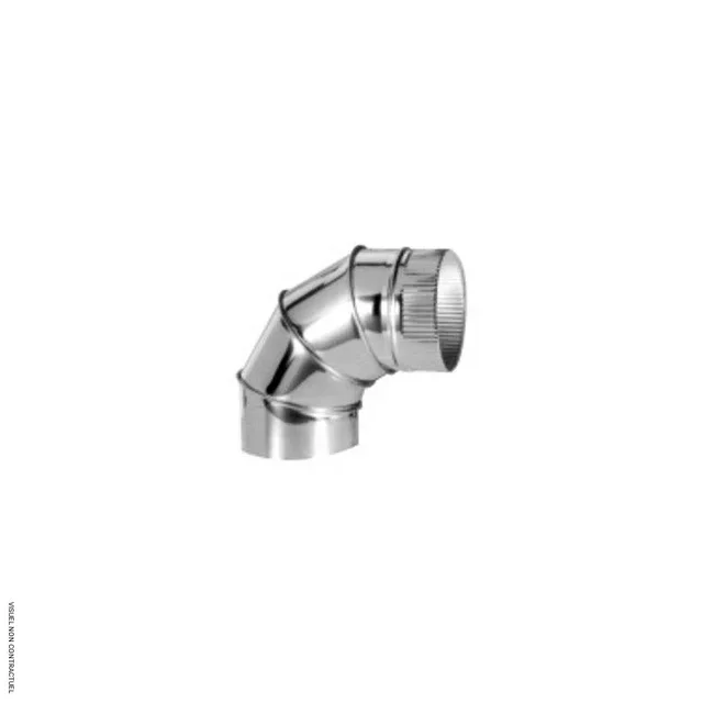 Coude 90° Ø125mm simple paroi aluminé SOVELOR-DANTHERM pour installation chauffage