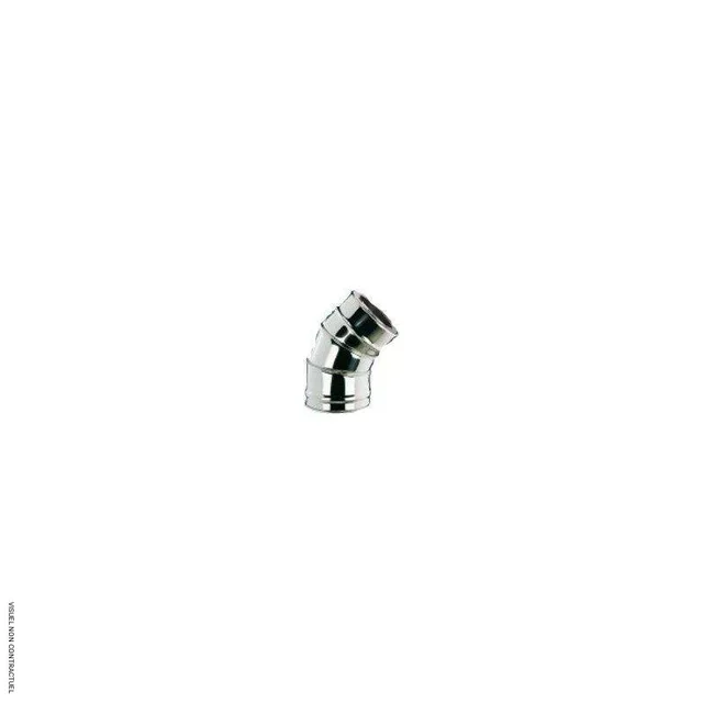 Coude 45° Ø 180 mm simple paroi aluminé fioul - changement direction conduit cheminée