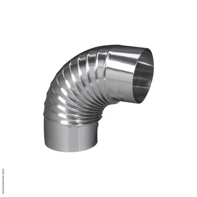 Codo de aluminio Ø100mm 90° para aerotermos de gas AG M 80/100 D