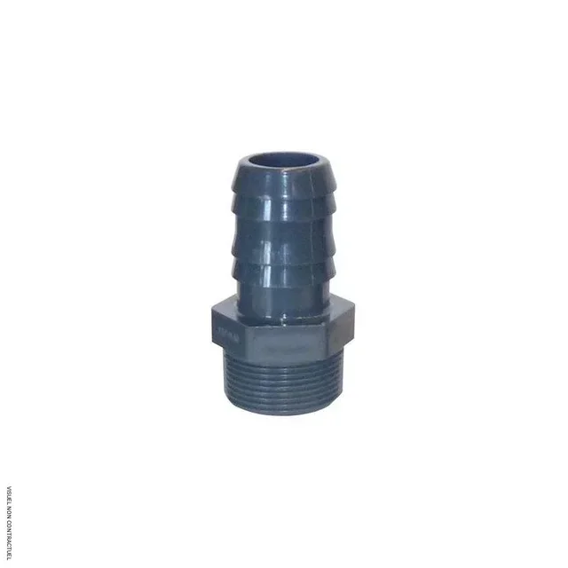 Embout cannelé DN 25 PVC/PP fileté pas gaz CEMO pour tuyau souple