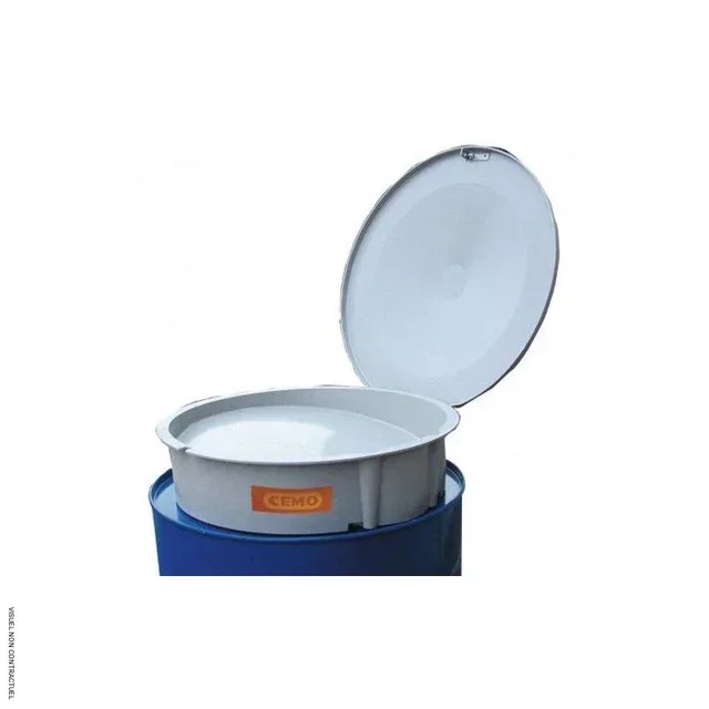 Entonnoir PFV couverclé 200L fût acier CEMO avec filtre conique