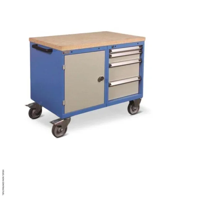 Professionelle mobile Werkbank MANUEST 500kg 4 Schubladen Werkstatt Tür
