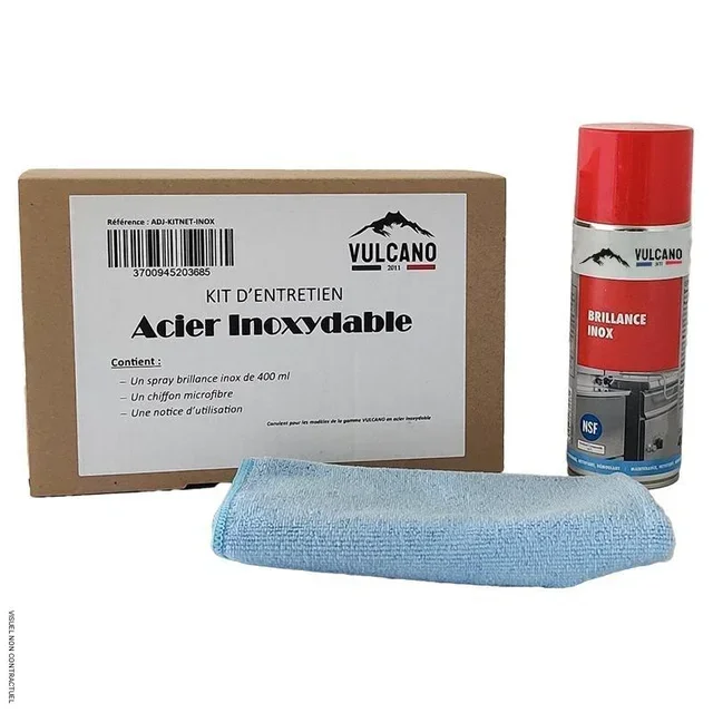 Kit entretien four inox VULCANO - accessoires nettoyage acier inoxydable