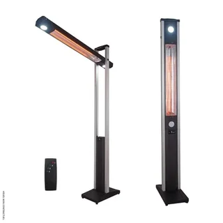 Parasol chauffant électrique 2,3kW LED CRANE-900R VELTRON – Chauffage terrasse infrarouge carbone avec éclairage LED réglable et télécommande