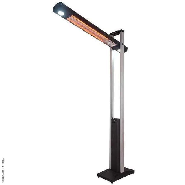 Parasol chauffant électrique 2,3kW LED CRANE-900R VELTRON – Chauffage terrasse infrarouge carbone avec éclairage LED réglable et télécommande