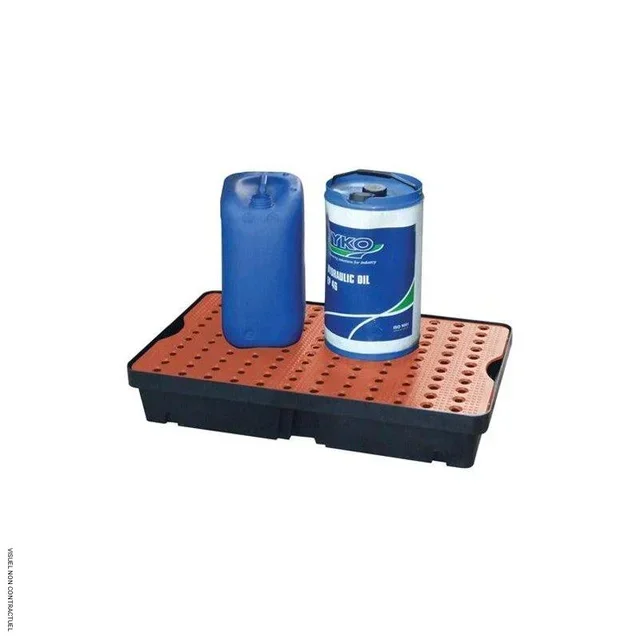 Plateau de rétention CEMO 60L polyéthylène caillebotis amovible