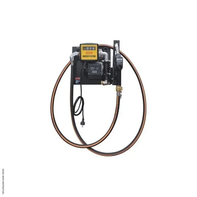 Wall-mounted Diesel Transfer Pump Platine SILVER 230V CEMO 56L/min with Flow Meter and Automatic Nozzle for Diesel GNR Fuel