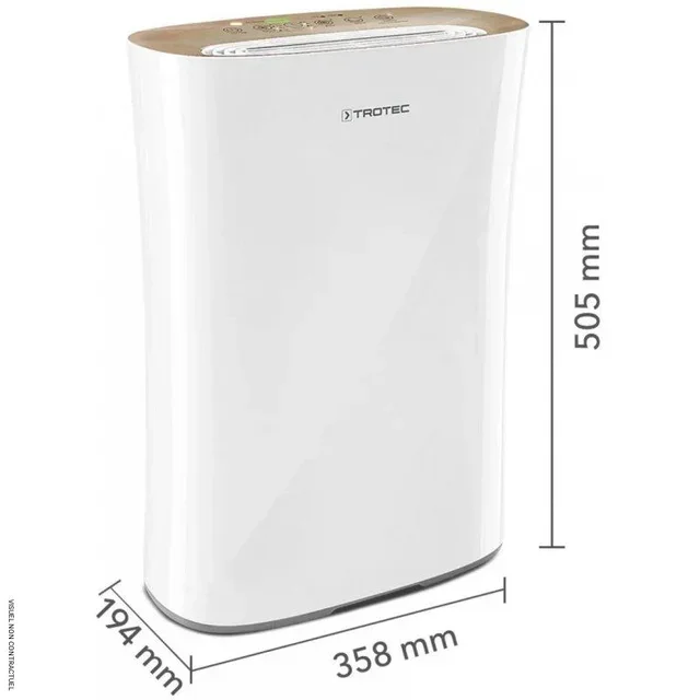 Purificateur air HEPA AirgoClean 110 E TROTEC design blanc doré 25m²