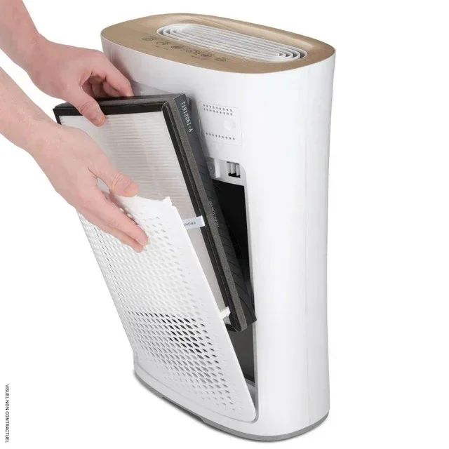 Purificateur air HEPA AirgoClean 110 E TROTEC design blanc doré 25m²