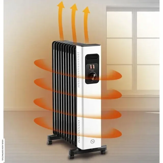 Mobiler Ölradiator 2500W Trotec TRH 27 E - 11 Rippen, Einstellbarer Thermostat, Kippschutz