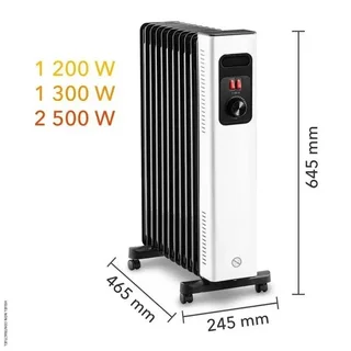 Mobiler Ölradiator 2500W Trotec TRH 27 E - 11 Rippen, Einstellbarer Thermostat, Kippschutz