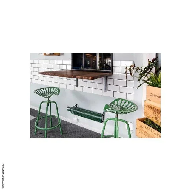 Radiateur électrique ailettes Frico 1150W rétro robuste IP44 vert foncé montage horizontal industriel