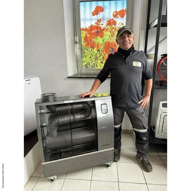 Radiateur fioul sans odeur DHOE-90 90m² VELTRON - Chauffage industriel infrarouge silencieux 32dB