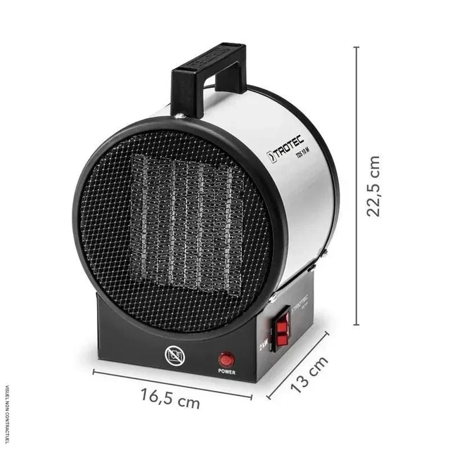 Radiateur soufflant céramique 2kW Trotec TDS 10 M - chauffage électrique axial silencieux