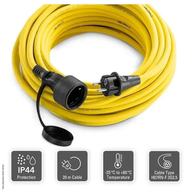 Rallonge électrique 20m H07RN-F 2,5mm² 16A IP44 Trotec chantier