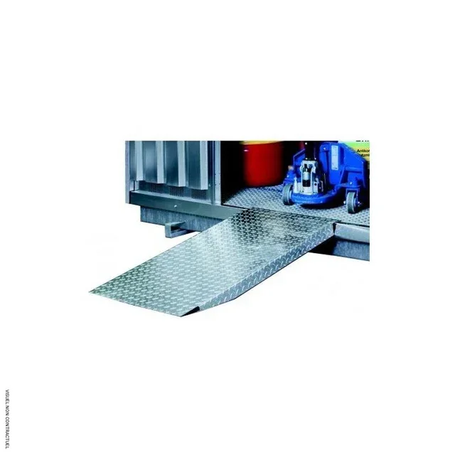 Rampe d'accès CEMO 1000 kg/m² 100x70 cm pour conteneurs sécurisés