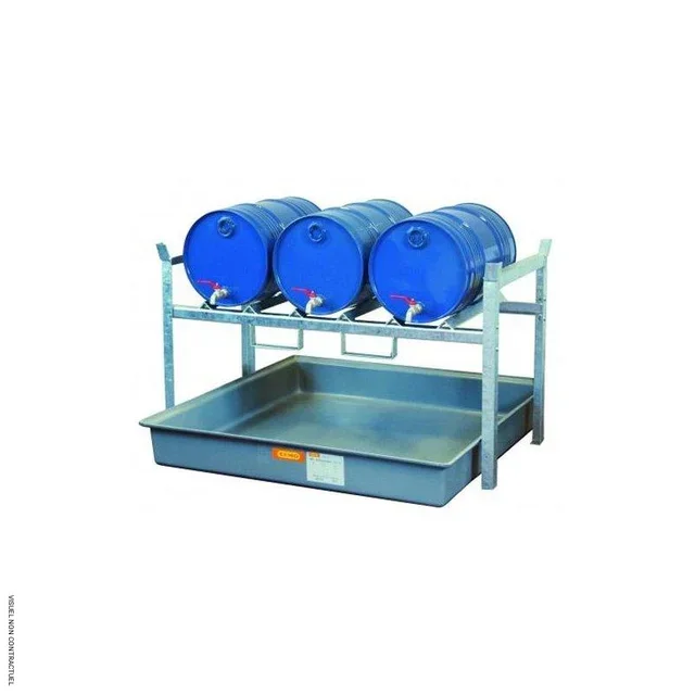CEMO 800 Regal für 3 Fässer 60L Schmieröle verzinkter Stahl