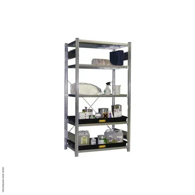 Verzinktes Stahlregal 5 Ebenen CEMO 200kg pro Fachboden