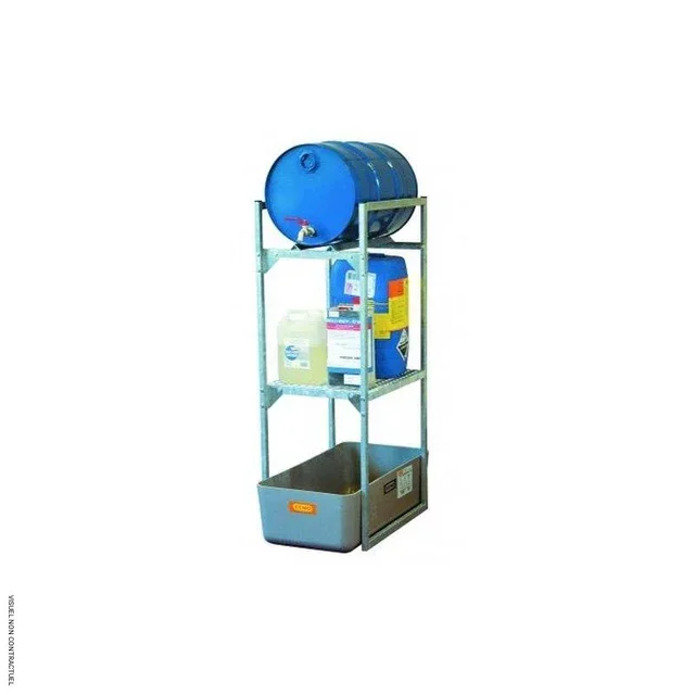 Verzinktes Stahlregal CEMO 60L + Gitterrost 65L für Öllagerung